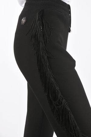 COUTURE Pantaloni gogger REVENGE con frange e borchie