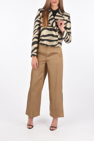 Double-breasted Zebra Patterned Short Blazer