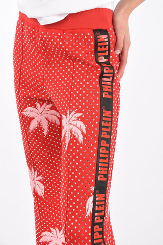 COUTURE rhinestone embellished ALOHA jogging bootcut pants