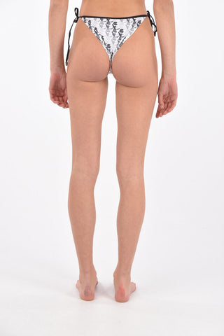 printed tie side bikini bottom