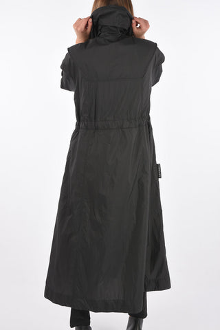 Hooded Nylon Raincoat with Drawstring