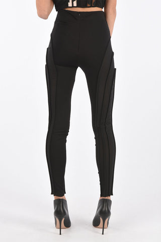 Leggings a Vita Alta con Inserti Trasparenti