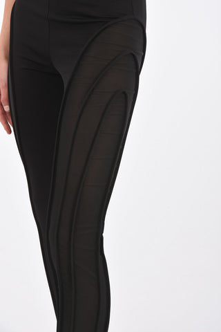 Leggings a Vita Alta con Inserti Trasparenti