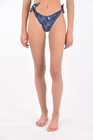 printed tie side bikini bottom