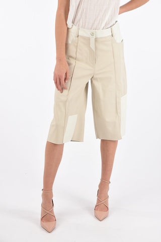 Pantaloni Gaucho in Pelle Bicolore