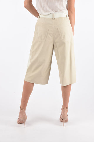 Pantaloni Gaucho in Pelle Bicolore