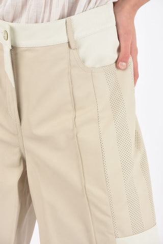 Pantaloni Gaucho in Pelle Bicolore