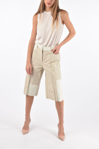 Pantaloni Gaucho in Pelle Bicolore