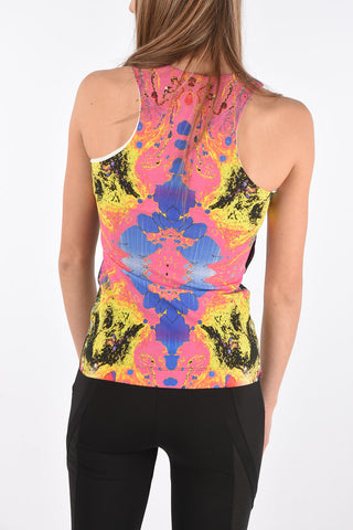 Multicolor Abstract Printed Top with Front Zip
