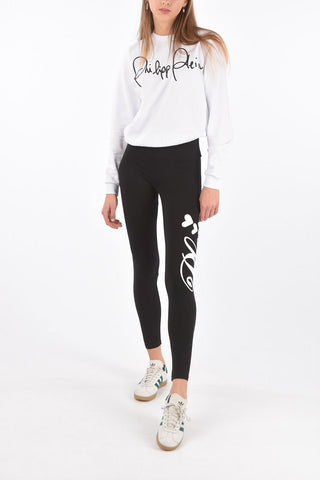 COUTURE Leggings PLEIN in cotone stretch con stampa