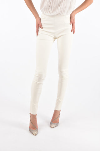 Elastic Waistband Leather Leggings