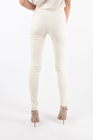 Elastic Waistband Leather Leggings