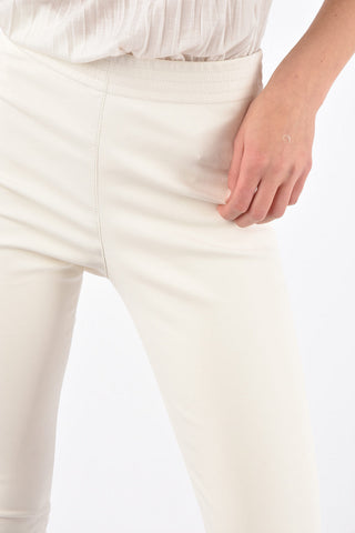 Elastic Waistband Leather Leggings