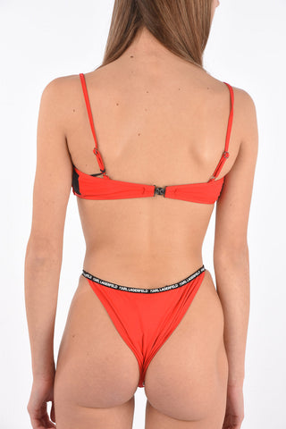 frontal zip bandeau bikini top