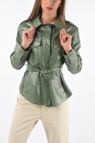 Standard Collar Saharan Leather Shirt with Belt