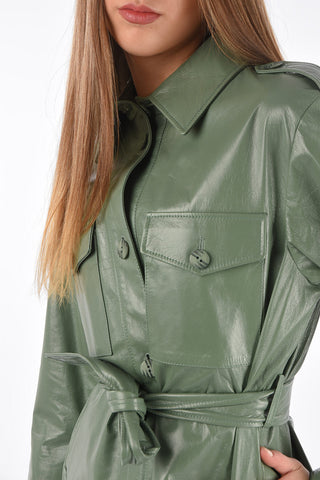 Standard Collar Saharan Leather Shirt with Belt