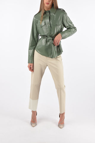 Standard Collar Saharan Leather Shirt with Belt