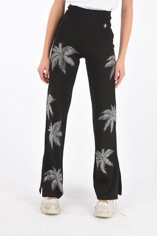 COUTURE rhinestone embellished ALOHA jogging palazzo pants