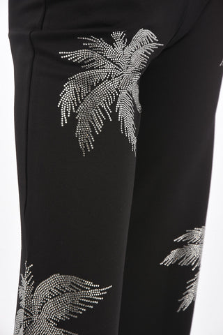 COUTURE rhinestone embellished ALOHA jogging palazzo pants