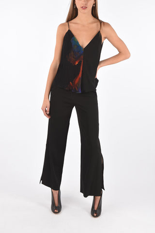 Sleeveless Top with Pleated Detail