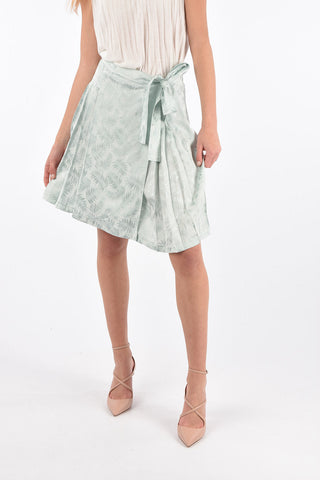 Plant Motif Wrap Skirt
