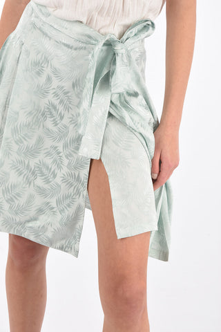 Plant Motif Wrap Skirt