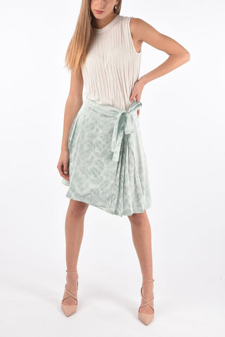Plant Motif Wrap Skirt