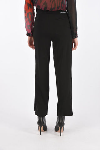 4 Pocket Palazzo Pants with Logo Bottom Splits