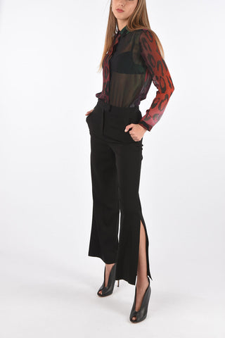 4 Pocket Palazzo Pants with Logo Bottom Splits