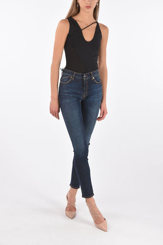 High-waisted Dark Wash SLIM FIT Denims