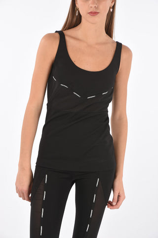 Top Smanicato con Dettaglio Trasparente e Zip Posteriore