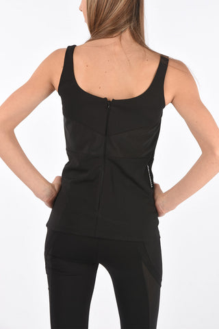 Top Smanicato con Dettaglio Trasparente e Zip Posteriore