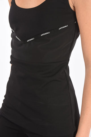 Top Smanicato con Dettaglio Trasparente e Zip Posteriore