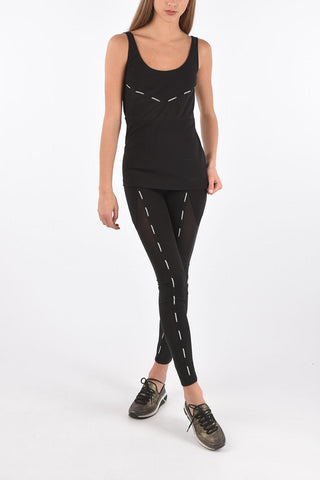 Top Smanicato con Dettaglio Trasparente e Zip Posteriore