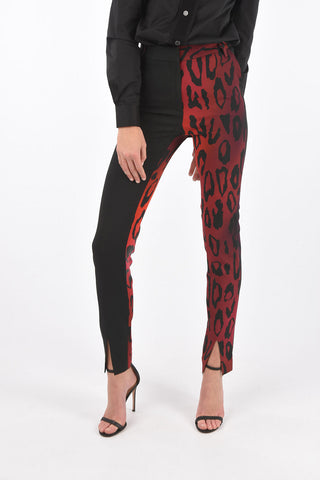 4 Pocket Shaded Pants with Leopard Motif