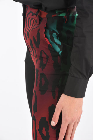 4 Pocket Shaded Pants with Leopard Motif