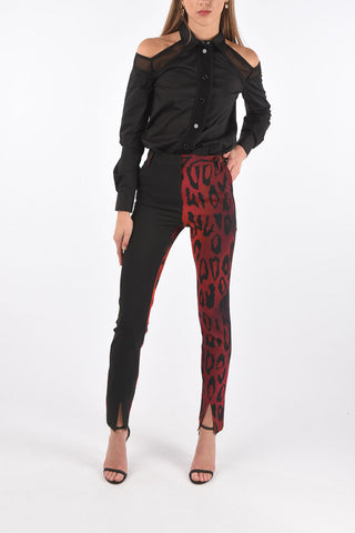 4 Pocket Shaded Pants with Leopard Motif