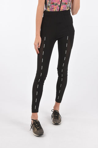 Side Zipped Mesh Insert Leggings