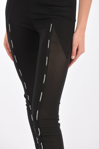 Side Zipped Mesh Insert Leggings
