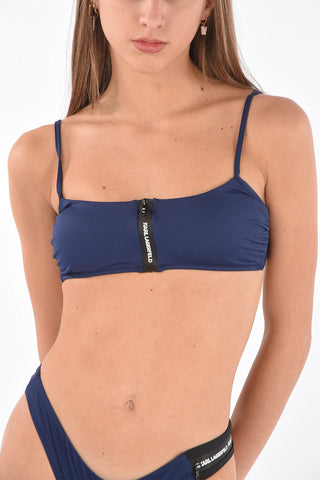 top bikini a fascia con zip frontale
