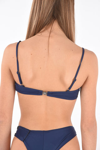 top bikini a fascia con zip frontale