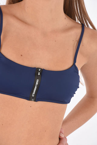 top bikini a fascia con zip frontale