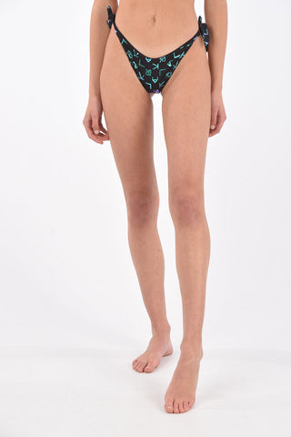 top bikini a triangolo con stampa logo