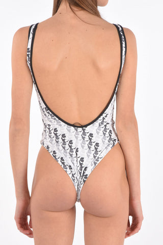 printed One Piece Swimsuit with u-shape backline