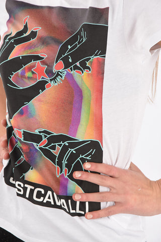T-Shirt Girocollo in Cotone con Stampa