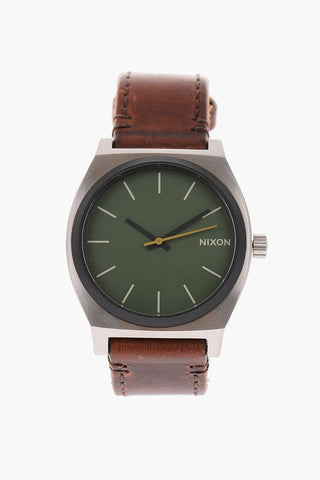 leather strap TIME TELLER analog watch