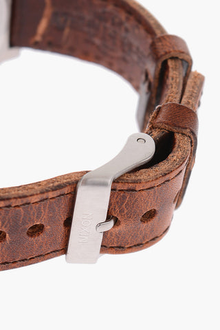 leather strap TIME TELLER analog watch