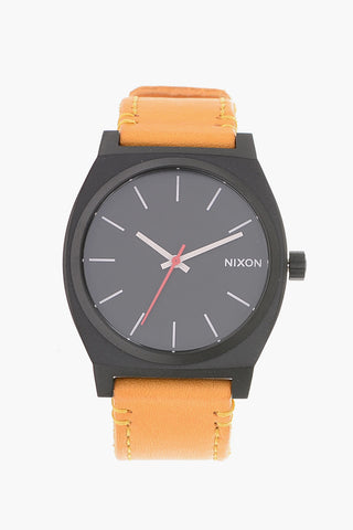 leather strap TIME TELLER analog watch