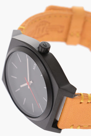 leather strap TIME TELLER analog watch