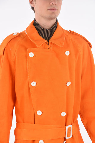 MM10 cappotto doppiopetto in cotone con cintura